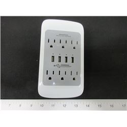 New USB / AC Wall Outlet with Surge protection / 4 usb & 6 ac outlets