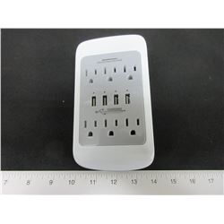 New USB / AC Wall Outlet with Surge protection / 4 usb & 6 ac outlets