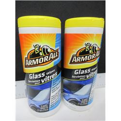 2 New Armor All Glass Wipes / 25ct each