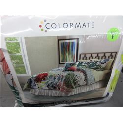 New Full 8 piece Comforter Complete Bed set / Tropical Hummingbird