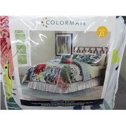 New Queen  8 piece Comforter Complete Bed set / Tropical Hummingbird