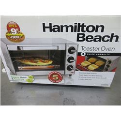 New Hamilton Beach Toaster Oven 4 slice capacity / stainless steel/auto shut off