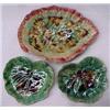 Image 1 : Three majolica leaf dishes including two 5" and on