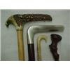 Image 1 : Three canes and a walking stick; the first cane wi