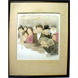 Raphael Soyer, color lithograph  The Immigrants  f