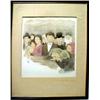 Image 1 : Raphael Soyer, color lithograph "The Immigrants" f
