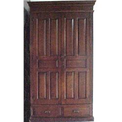 Oak Paneled Double Door Wardrobe Molded Cornice O