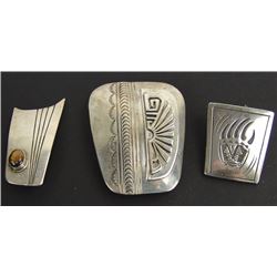 3 Silver Bolo Tie Slides