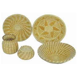5 Papago Baskets