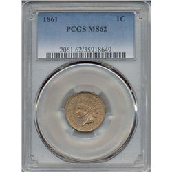 1861 Indian Head Cent PCGS MS62