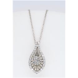 14KT White Gold 0.27ctw Diamond Pendant with Chain