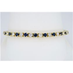 14KT Yellow Gold Blue Sapphire and Diamond Bracelet