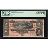 Image 1 : 1864 $10 Confederate States of America Note PCGS 58PPQ