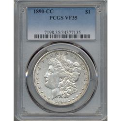 1890-CC $1 Morgan Silver Dollar Coin PCGS VF35