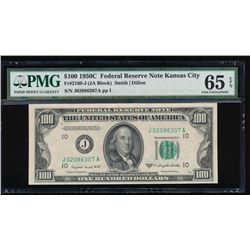 1950C $100 Kansas City Federal Reserve Note PMG 65EPQ