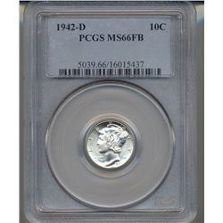 1942-D Mercury Dime Coin PCGS MS66FB