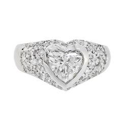 18KT White Gold 1.65ctw Heart Shaped Diamond Ring