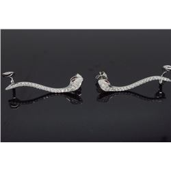 18KT White Gold Ruby and Diamond Earrings