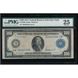 1914 $100 New York Federal Reserve Note PMG 25