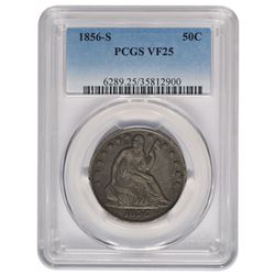 1856-S Liberty Seated Half Dollar Coin PCGS VF25