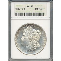 1882-S $1 Morgan Silver Dollar Coin ANACS MS63