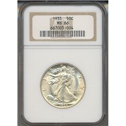 1935 Walking Liberty Half Dollar Coin NGC MS66