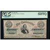 Image 1 : 1863 $50 Confederate States of America Note PCGS 58PPQ