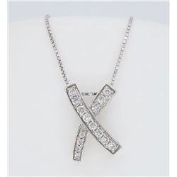 14KT White Gold 0.22ctw Diamond Pendant with Chain