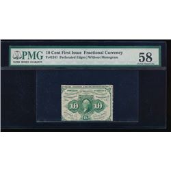10 Cent Fractional Currency Note PMG 58