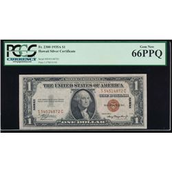 1935A $1 Hawaii Silver Certificate PCGS 66PPQ