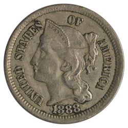 1888 Three Cent Nickel Coin
