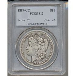 1889-CC $1 Morgan Silver Dollar Coin PCGS F12