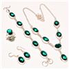 Image 1 : Green Emerald 4 Piece Jewelry Set