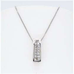 14KT White Gold Diamond Pendant with Chain