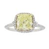 Image 1 : 14KT Two Tone Gold 1.42ct Fancy Light Yellow Diamond Ring