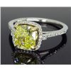 Image 3 : 14KT Two Tone Gold 1.42ct Fancy Light Yellow Diamond Ring
