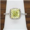 Image 4 : 14KT Two Tone Gold 1.42ct Fancy Light Yellow Diamond Ring