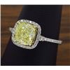 Image 5 : 14KT Two Tone Gold 1.42ct Fancy Light Yellow Diamond Ring