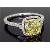 Image 9 : 14KT Two Tone Gold 1.42ct Fancy Light Yellow Diamond Ring