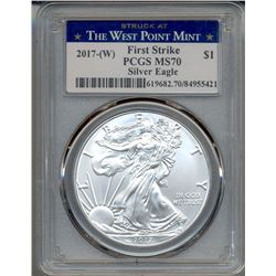 2017-W $1 American Silver Eagle Coin PCGS MS70