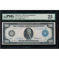 1914 $100 San Francisco Federal Reserve Note PMG 25