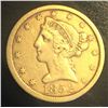 1852 $5 Liberty Head Half Eagle Gold Coin