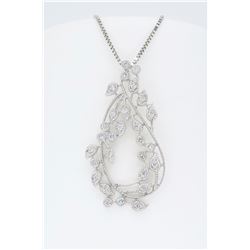 14KT White Gold 0.35ctw Diamond Pendant with Chain