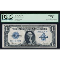 1923 $1 Silver Certificate PCGS 63