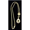 Image 4 : 14KT Yellow Gold Emerald Pendant with Chain
