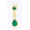 Image 5 : 14KT Yellow Gold Emerald Pendant with Chain
