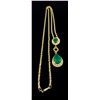 Image 7 : 14KT Yellow Gold Emerald Pendant with Chain