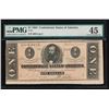 Image 1 : 1864 $1 Confederate States of America Note PMG 45