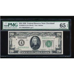 1928 $20 Cleveland Federal Reserve Note PMG 65EPQ