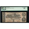 Image 1 : 1863 $5 Confederate States of America Note PCGS 55